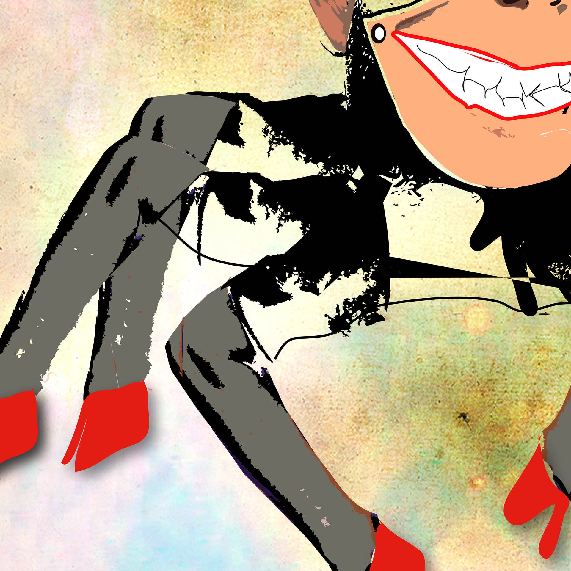 Mixed Media / Digital Art: Ape R, 2007, Monkey with thoughts M Red Collection 4490 EUR GALLERY WOL75 | Online Contemporary Art Gallery